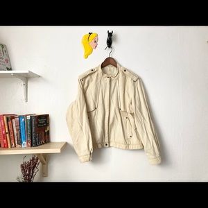 Cream Cotton Windbreaker Jacket